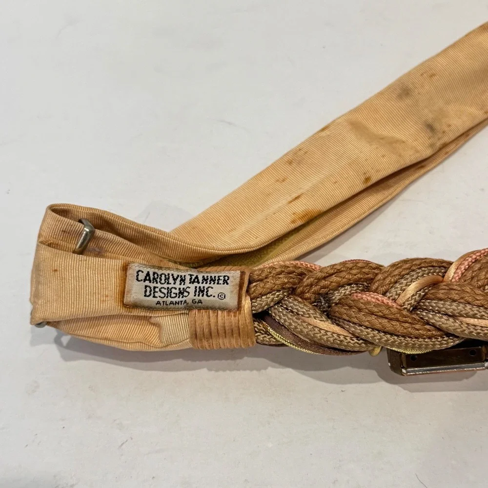 Carolyn Tanner Designs Braided Shell Belt Womens OS Gold Fair Vintage Stained - Picture 6 of 10